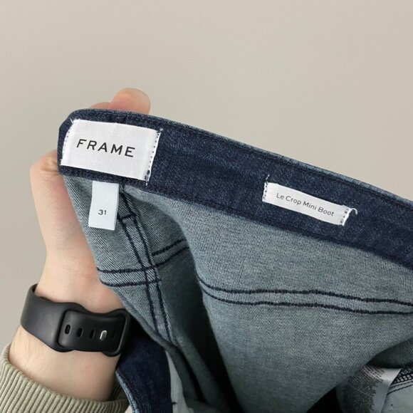 Frame Le Crop Mini Boot Cascade Hem Jeans in Naples Wash Size 31 - Picture 3 of 7